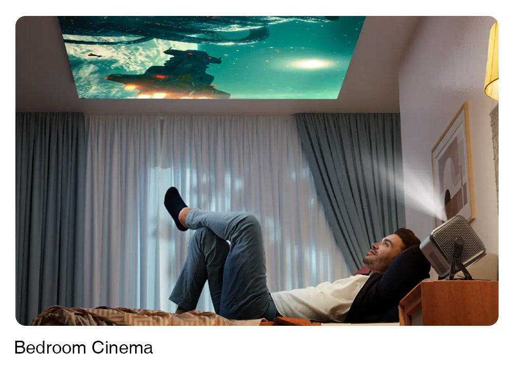 Projektor ULTIMEA Nova C40 s kardanovým stojanem, 600 ANSI, 4K dekódování, nativní 1080P, Bluetooth 5.3, Android TV 11.0, Dolby Audio, automatické ostření a korekce lichoběžníkového zkreslení