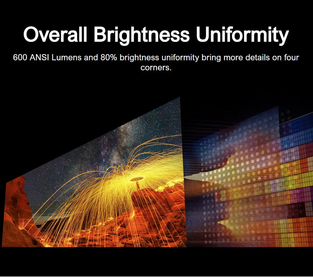 Projektor ULTIMEA Nova C40 s kardanovým stojanem, 600 ANSI, 4K dekódování, nativní 1080P, Bluetooth 5.3, Android TV 11.0, Dolby Audio, automatické ostření a korekce lichoběžníkového zkreslení