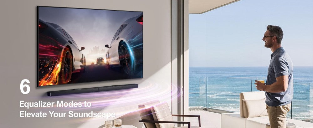 Soundbar Ultimea Nova S90 7.1.4, sada reproduktorů se subwooferem, Dolby Atmos, špičkový výkon 740 W, 4K HDR pass-through, 6 režimů ekvalizéru