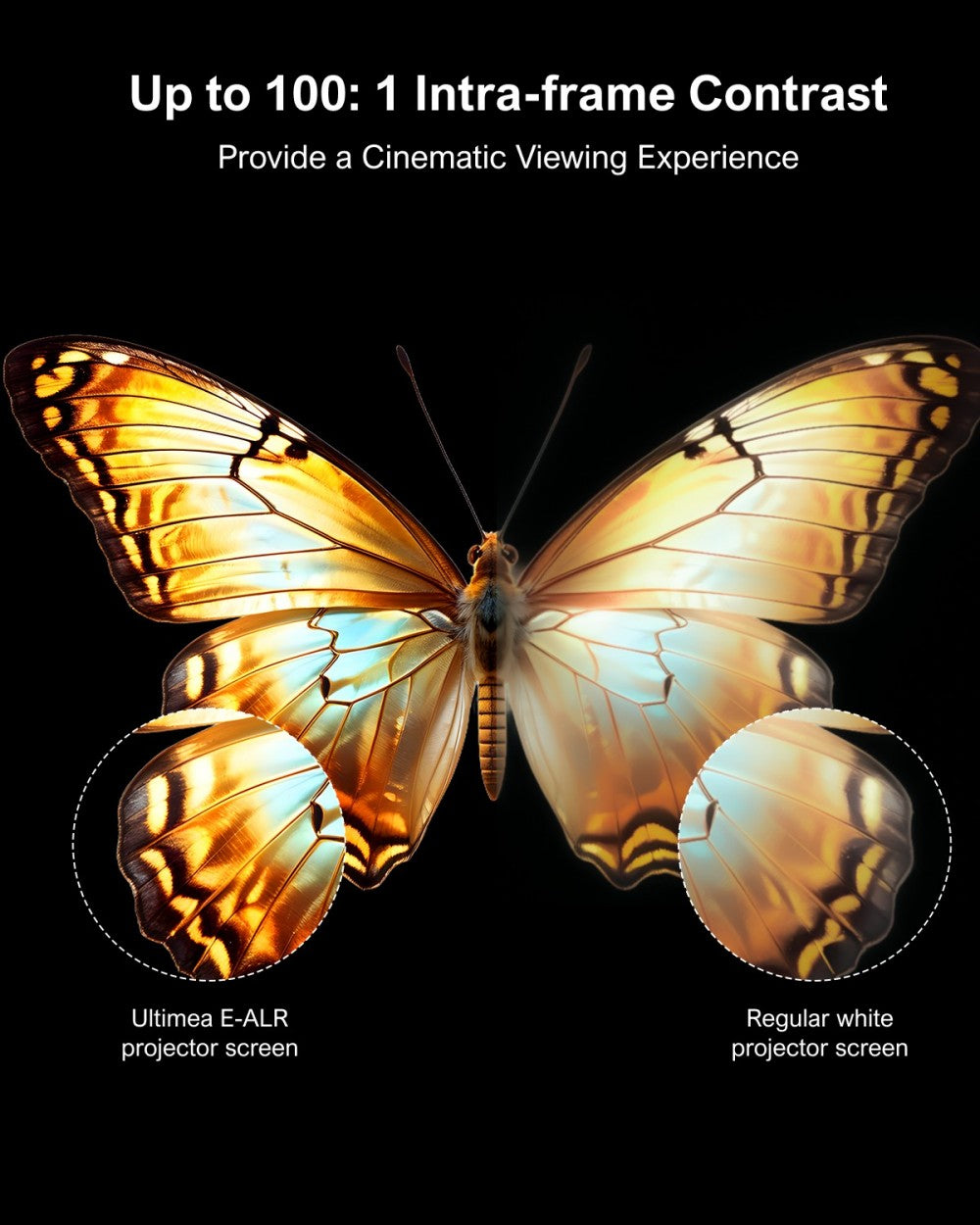 Projekční plátno Ultimea Photon E-ALR 100 palců, zesílení 2,0, pozorovací úhel 120°