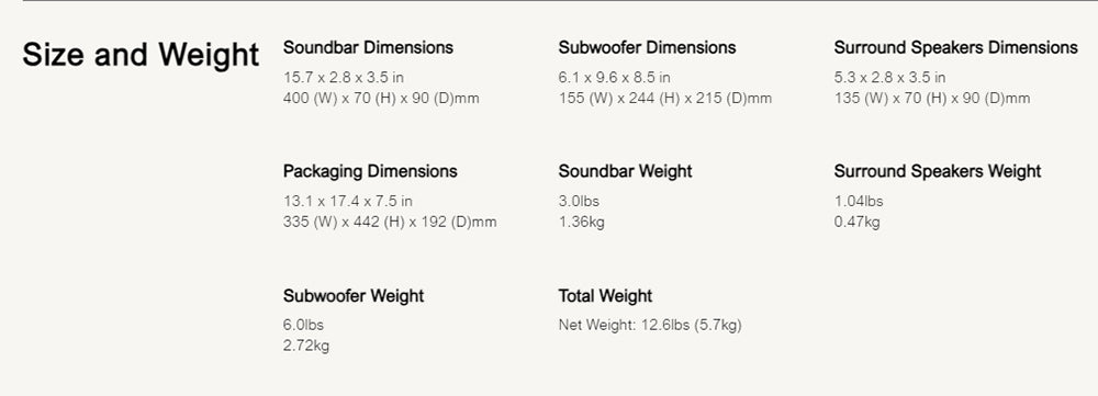 Reproduktorová sada Ultimea Poseidon D60 Soundbar se subwooferem, Dolby Atmos 5.1, nastavitelná úroveň prostorového zvuku, více režimů