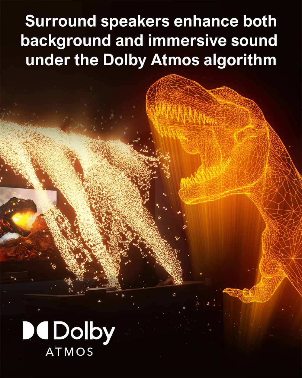 ULTIMEA Poseidon D80 7.1kanálový soundbar se subwooferem, Dolby Atmos, špičkový výkon 460 W, ovládání přes aplikaci, 10pásmový ekvalizér, 121 přednastavených ekvalizérů, Bluetooth 5.3