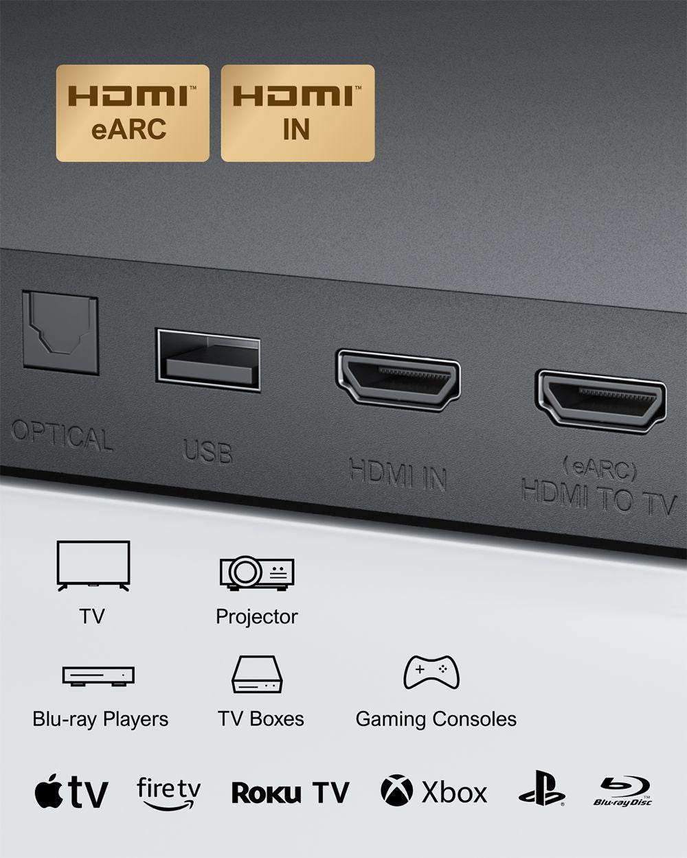 ULTIMEA Poseidon D80 7.1kanálový soundbar se subwooferem, Dolby Atmos, špičkový výkon 460 W, ovládání přes aplikaci, 10pásmový ekvalizér, 121 přednastavených ekvalizérů, Bluetooth 5.3