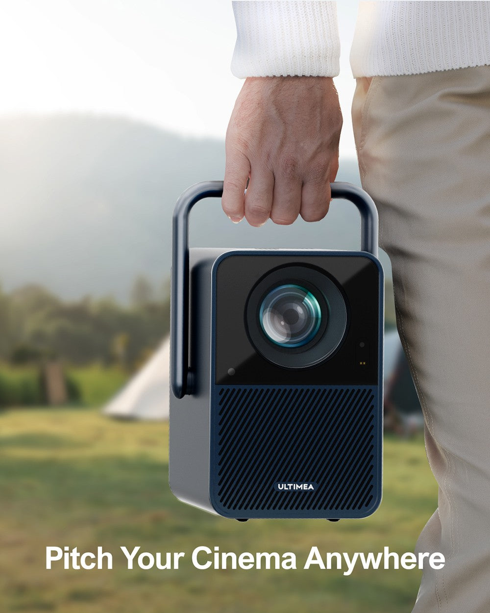 Projektor Ultimea Poseidon E40, 1000 ANSI lumenů, 4K dekódování, nativní rozlišení 1080p, Dolby Audio, 2 x 10W reproduktory, WiFi 6, Bluetooth 5.3