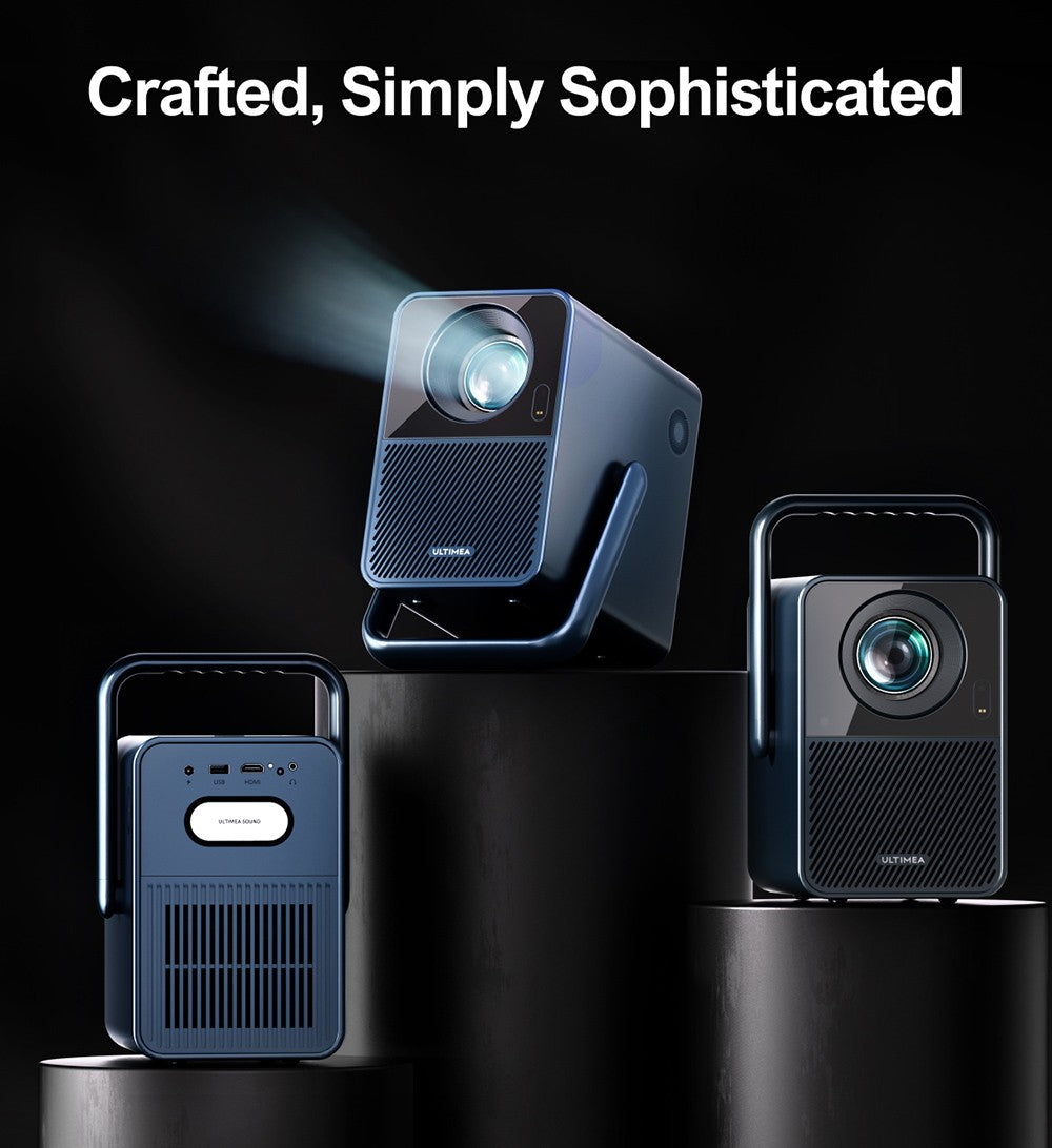 Projektor Ultimea Poseidon E40, 1000 ANSI lumenů, 4K dekódování, nativní rozlišení 1080p, Dolby Audio, 2 x 10W reproduktory, WiFi 6, Bluetooth 5.3