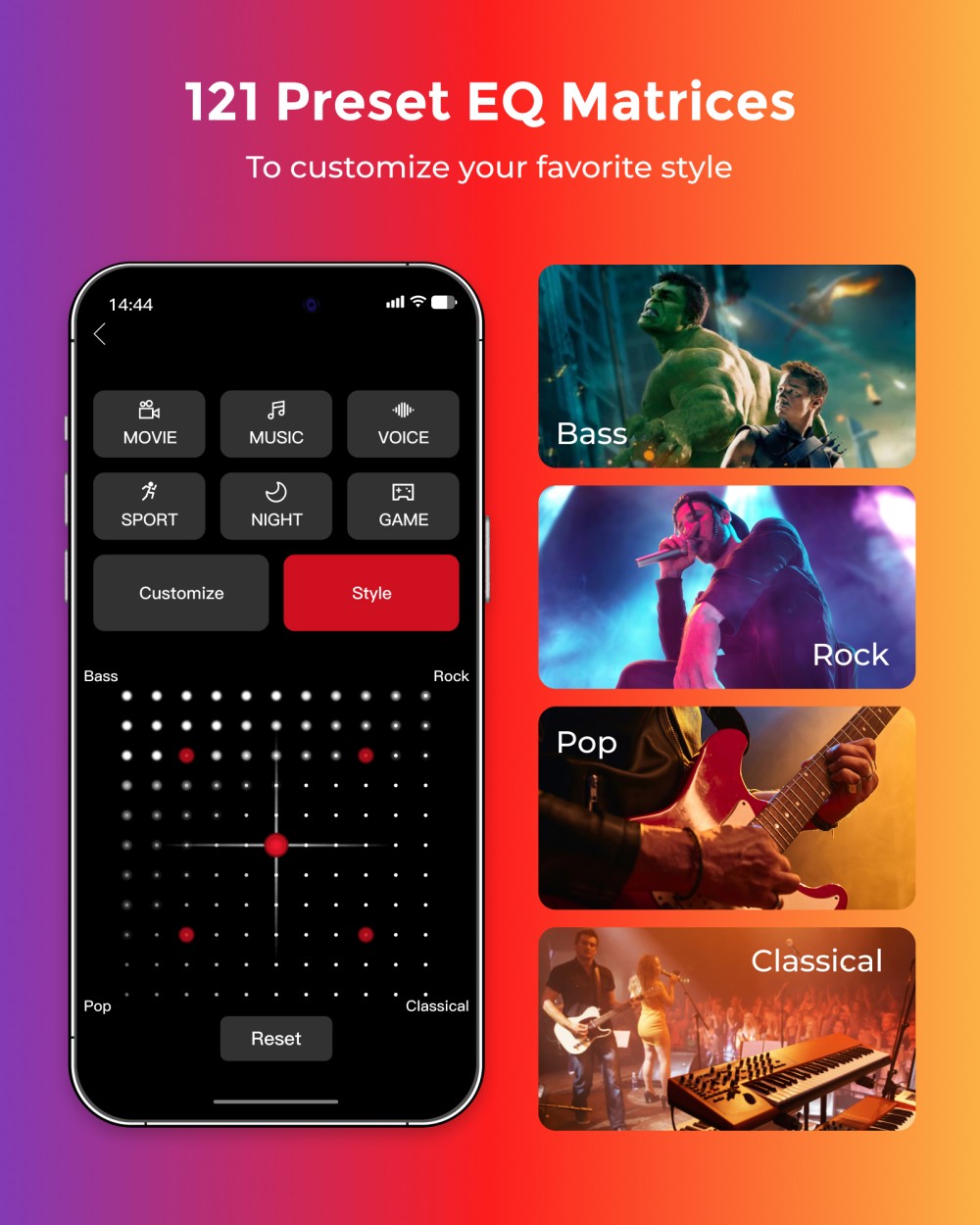 ULTIMEA Apollo S80 5.1 soundbar, chytré ovládání pomocí aplikace, dynamické světelné efekty, nastavení RGB světla a jasu, 121 přednastavených ekvalizérů, odnímatelná konstrukce