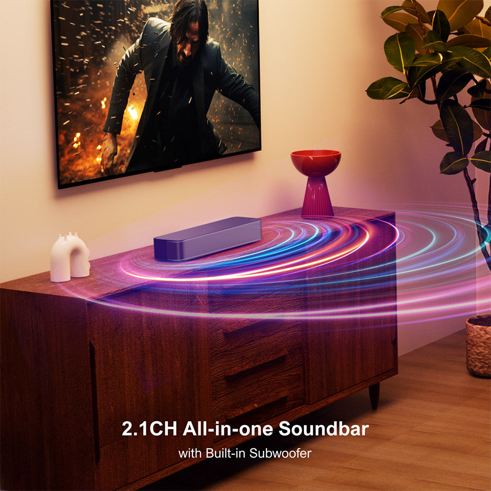 Soundbar Ultimea Solo B30 Pro, 2.1 kanálový, vestavěný 3'' subwoofer, špičkový výkon 120 W, 10pásmový ekvalizér, 121 přednastavených ekvalizérů, Bluetooth 5.3, ovládání aplikací
