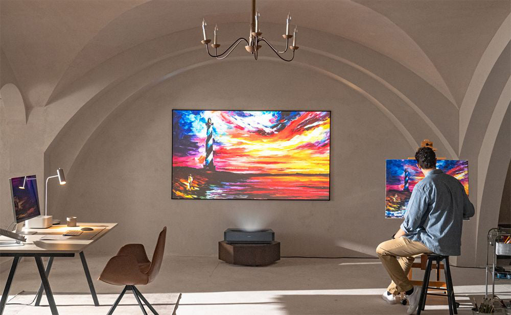 Laserový televizor Ultimea Thor T60, 4000 ANSI, Dolby Atmos a Dolby Vision, nativní rozlišení 4K, HDR 10, kontrast 4000:1, 8bodová kalibrace, Android TV 11 – zástrčka EU