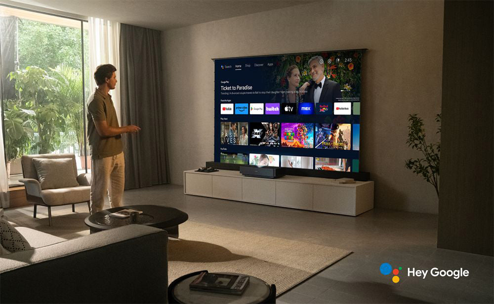 Laserový televizor Ultimea Thor T60, 4000 ANSI, Dolby Atmos a Dolby Vision, nativní rozlišení 4K, HDR 10, kontrast 4000:1, 8bodová kalibrace, Android TV 11 – zástrčka EU