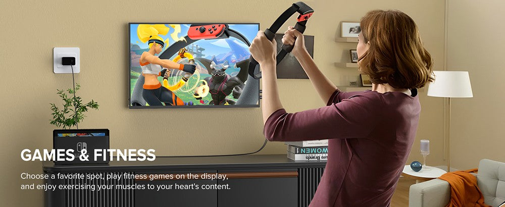 Přenosný herní monitor UPERFECT K118 18'', obnovovací frekvence 144 Hz, rozlišení 2560x1600 QHD IPS, kontrastní poměr 1000:1, FreeSync, HDR, 100% DCI-P3, vestavěný reproduktor, doba odezvy 9 ms, nízká hladina modrého světla, držák VESA, 1* Mini HDMI, 1* Type-C, 1* audio jack – zástrčka EU