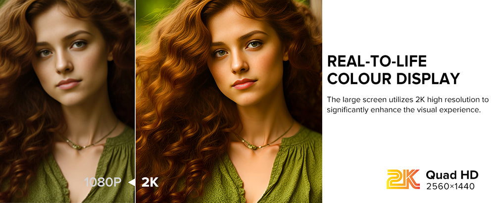 PERFECT UMax22 22palcový přenosný monitor, obnovovací frekvence 60 Hz, IPS obrazovka 2560*1440, 100% sRGB, FreeSync, vestavěné reproduktory, bez ovladačů, HDR, nízká hladina modrého světla, 180° nastavitelný stojan, 2*USB-C, 1*Mini HDMI, 1*Micro USB-B OTG, 1*Audio Jack - EU zástrčka