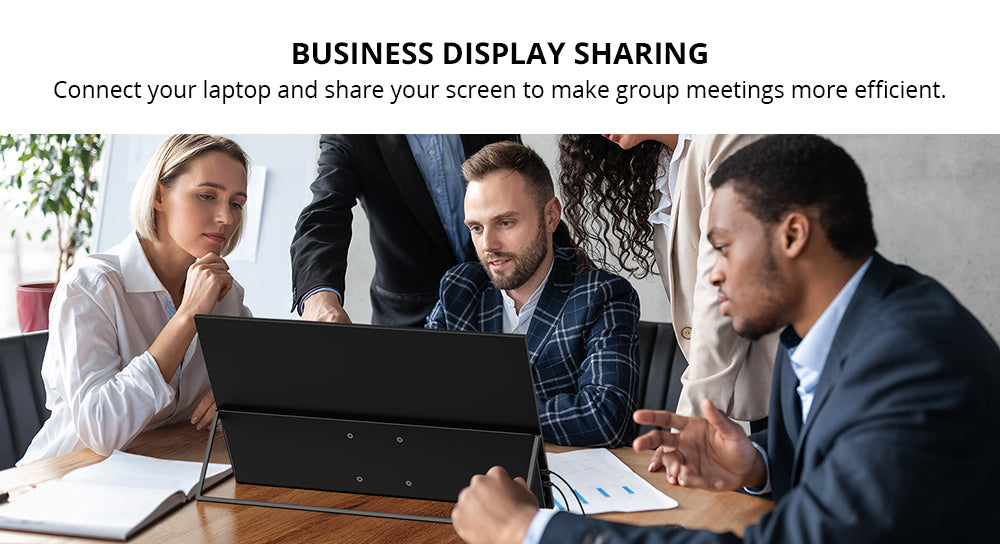 PERFECT UMax22 22palcový přenosný monitor, obnovovací frekvence 60 Hz, IPS obrazovka 2560*1440, 100% sRGB, FreeSync, vestavěné reproduktory, bez ovladačů, HDR, nízká hladina modrého světla, 180° nastavitelný stojan, 2*USB-C, 1*Mini HDMI, 1*Micro USB-B OTG, 1*Audio Jack - EU zástrčka