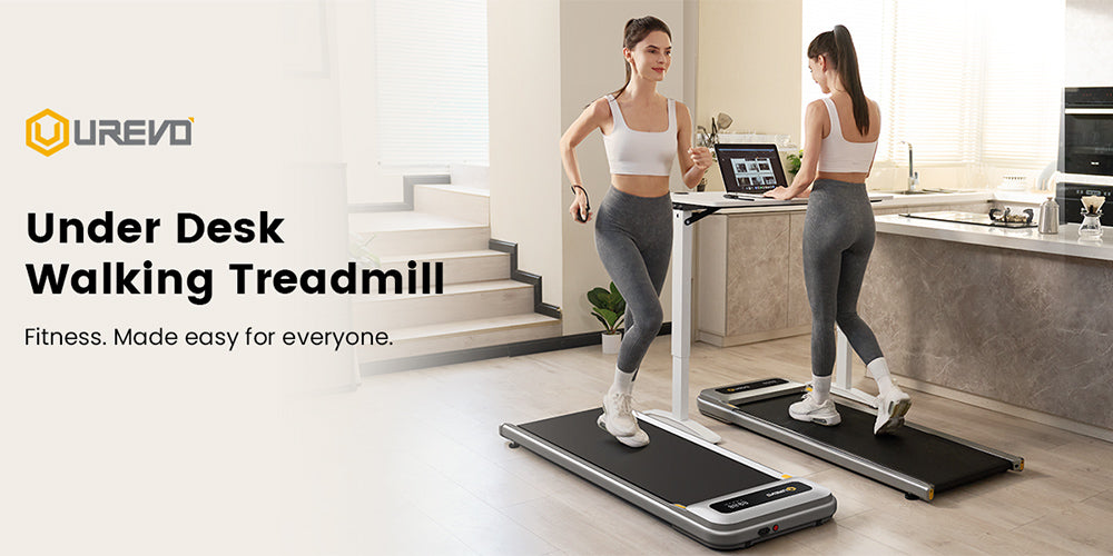 Běžecký pás Urevo U1 pod stůl, běžecká plocha 42x125 cm, motor 2,25 HP, maximální nosnost 120 kg, LED displej, pro domácnost