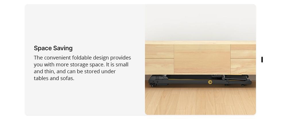 UREVO URTM006 Skládací mini běžecký pás, maximální rychlost 1–10 km/h, běžecká plocha 105*40 cm, maximální nosnost 100 kg, 12 vestavěných HIIT programů