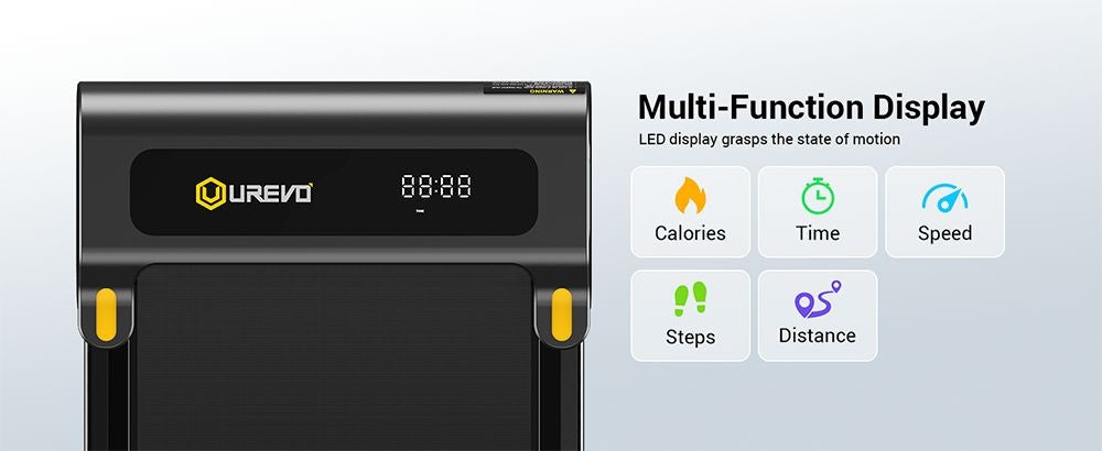 Běžecký pás UREVO URTM022 Spacewalk 1 Lite, maximální rychlost 1–6 km/h, běžecká plocha 102,4*40 cm, maximální nosnost 120 kg, dálkové ovládání