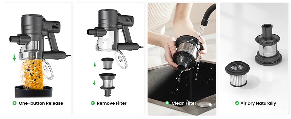 Vysavač Vactidy C6 s kabelem, výkonný sací výkon 18 kPa, nádoba na prach 800 ml, 7m kabel, motor 600 W, HEPA filtr, ochrana proti přehřátí/opaření