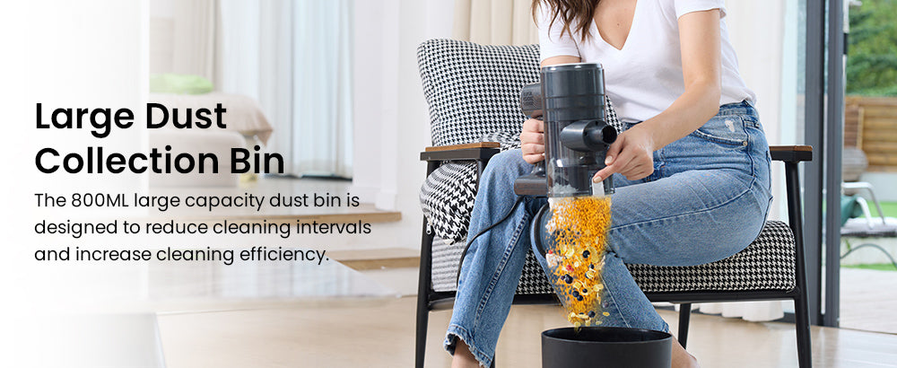 Vysavač Vactidy C6 s kabelem, výkonný sací výkon 18 kPa, nádoba na prach 800 ml, 7m kabel, motor 600 W, HEPA filtr, ochrana proti přehřátí/opaření