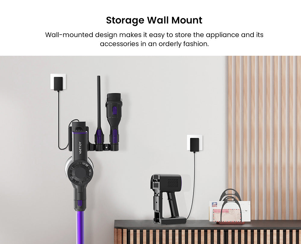 Bezdrátový vysavač Vactidy V8 Pro, výkonný sací tlak 25 kPa, cyklónový filtrační systém, nádobka na prach o objemu 500 ml, dotykový LED displej, otočná kartáčová hlava o 180°, doba provozu 35 minut, samostatně stojící konstrukce