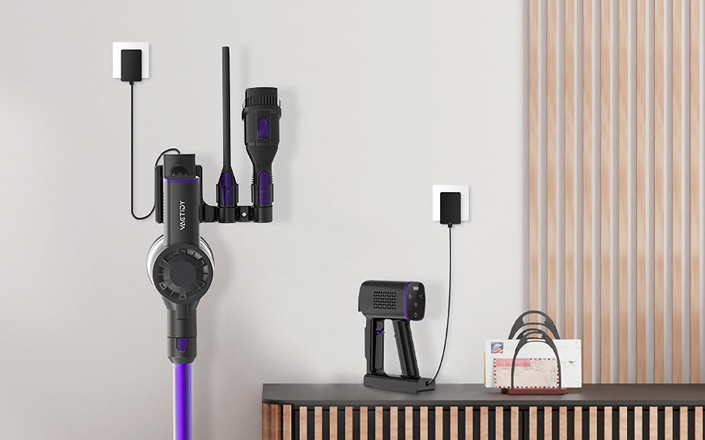 Bezdrátový vysavač Vactidy V8 Pro, výkonný sací tlak 25 kPa, cyklónový filtrační systém, nádobka na prach o objemu 500 ml, dotykový LED displej, otočná kartáčová hlava o 180°, doba provozu 35 minut, samostatně stojící konstrukce