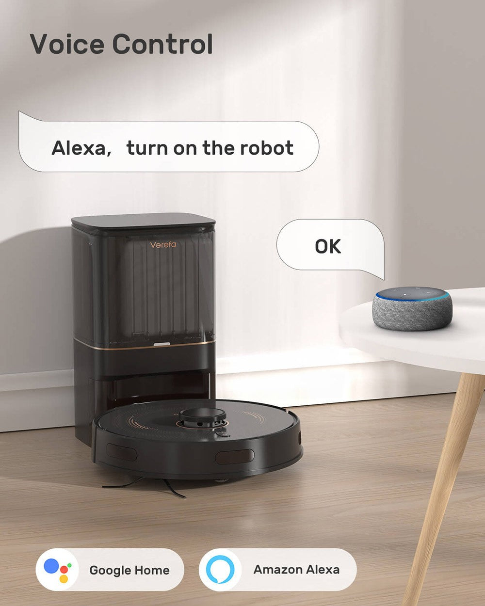 Robotický vysavač Verefa L11 Pro, samovyprazdňování, sací tlak 3000 Pa, navigace LiDAR, sáček na prach 4 l, max. doba provozu 270 minut, 70 dní úklidu bez použití rukou, ovládání aplikací / hlasové ovládání