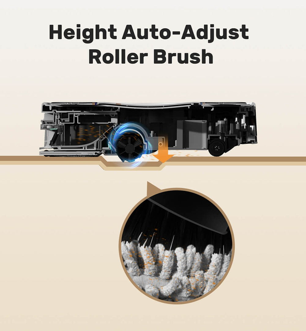 Robotický vysavač Verefa V60 Pro, samovyprazdňování, sací tlak 3200 Pa, sáček na prach o objemu 2 l, tiché čištění, chytrá navigace 2.0, maximální doba provozu 150 minut, aplikace/dálkové ovládání - bílý