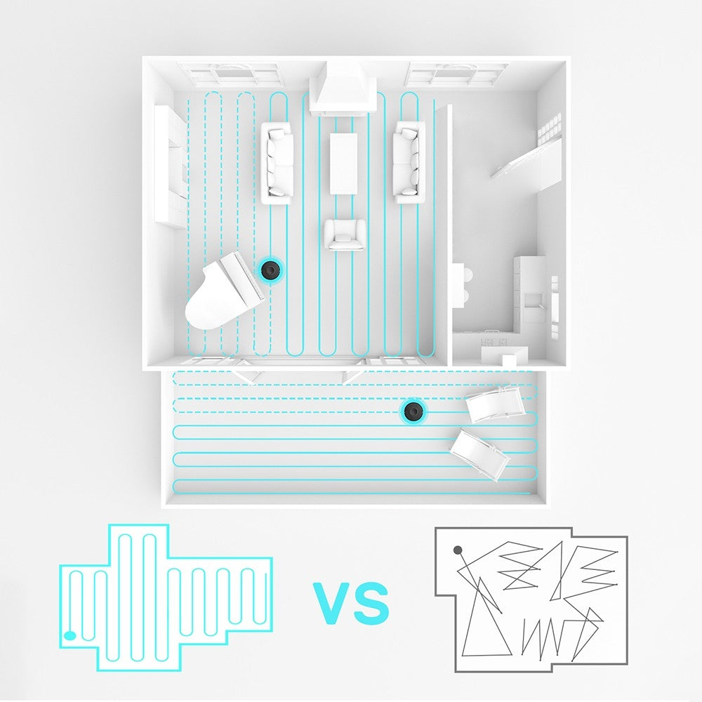 Robotický vysavač Verefa V60m Lite, maximální sací výkon 2700 Pa, vysávání a vytírání 2 v 1, nádoba na prach 250 ml, max. doba provozu 150 minut, ovládání aplikací/hlasem - černý