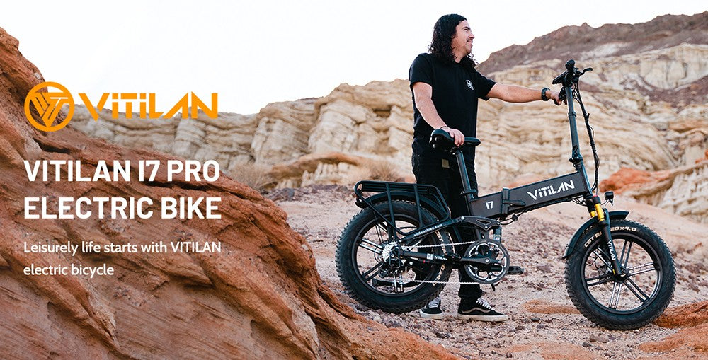 Skládací elektrické kolo Vitilan I7 Pro 2.0, 20*4,0palcové tlusté pneumatiky, 750W motor Bafang 48V 20Ah, vyměnitelná baterie, maximální rychlost 45 km/h, dojezd 80-100 km, Shimano 8 rychlostí, vzduchové odpružení, přední vidlice, hydraulická kotoučová brzda, LCD displej - bílá