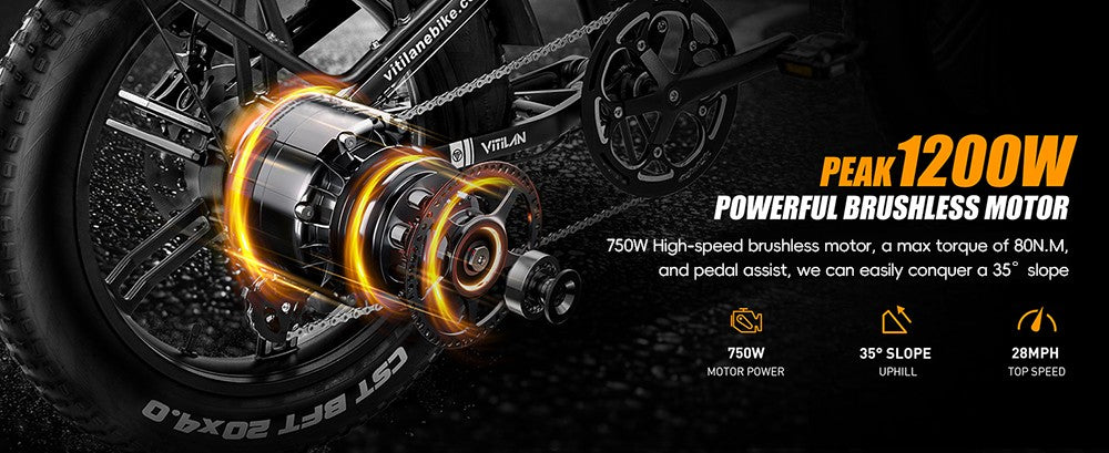 Elektrokolo Vitilan I7 Pro 3.0, motor 750 W, baterie 48 V 20 Ah, tlusté pneumatiky 20 x 4,0 palce, maximální rychlost 45 km/h, maximální dojezd 110 km, hydraulické kotoučové brzdy, hydraulický zadní tlumič, vzduchové odpružení přední vidlice, Shimano 8 rychlostí - černé