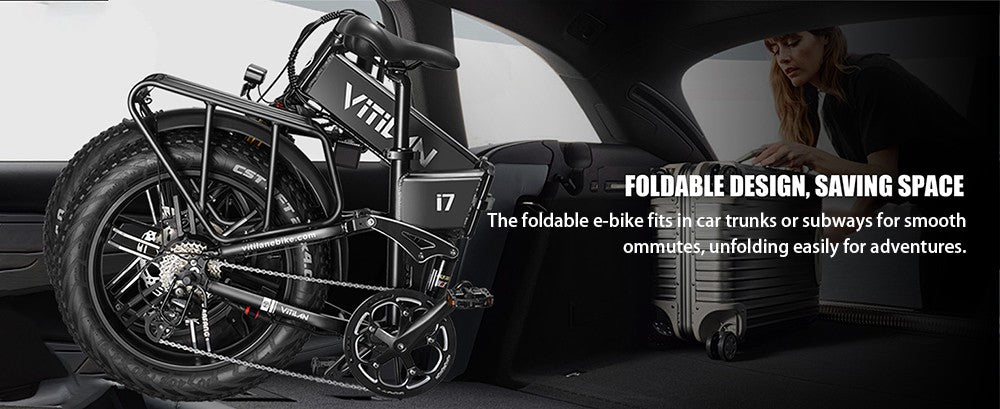 Elektrokolo Vitilan I7 Pro 3.0, motor 750 W, baterie 48 V 20 Ah, tlusté pneumatiky 20 x 4,0 palce, maximální rychlost 45 km/h, maximální dojezd 110 km, hydraulické kotoučové brzdy, hydraulický zadní tlumič, vzduchové odpružení přední vidlice, Shimano 8 rychlostí - černé