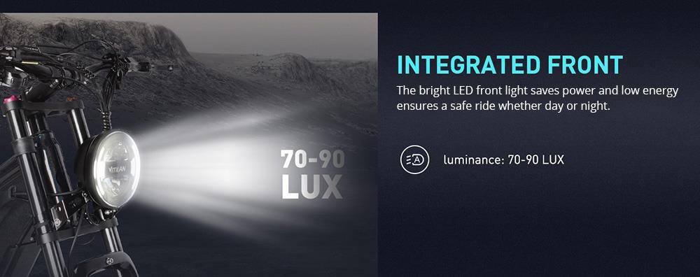 Horské elektrické kolo Vitilan T7, 26*4,0palcové pneumatiky CST Fat, motor Bafang 750 W, 48 V, 20 Ah, baterie, maximální rychlost 45 km/h, dojezd 128 km, podsvícený LCD displej, přední a zadní hydraulické kotoučové brzdy SHIMANO, 8 rychlostí - černé
