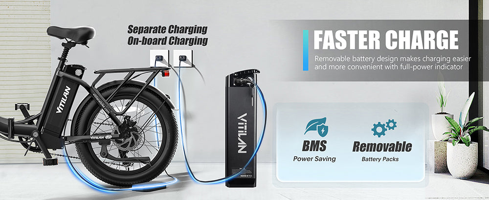 Elektrokolo Vitilan U3, motor 750 W, baterie 48 V 13 Ah, pneumatiky 20 x 4,0 palce, maximální rychlost 45 km/h, maximální dojezd 65 km, mechanická kotoučová brzda, odpružená přední vidlice, řazení Shimano 7 rychlostí, LCD displej - černé