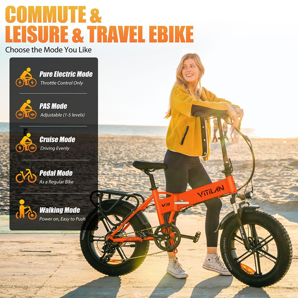 Elektrokolo Vitilan V3 2.0, motor 750 W, baterie 48 V 13 Ah, tlusté pneumatiky CST 26*4,0 palce, maximální rychlost 45 km/h, dojezd 73 km, hydraulické kotoučové brzdy, odpružená přední vidlice, řazení Shimano 7 rychlostí, barevný displej - černý