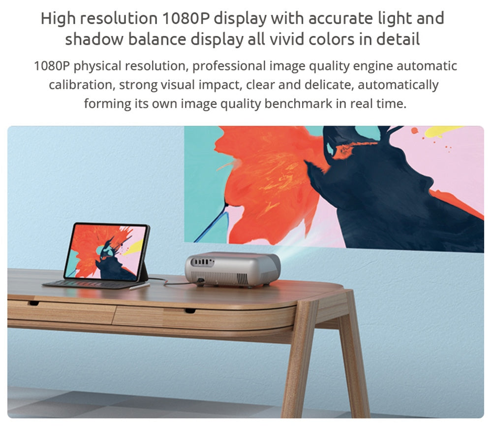 VIVIBRIGHT D1000 LCD projektor 70W LED 450ANSI 4K HD 1080P 2.4G/5G WiFi Bluetooth 4.0