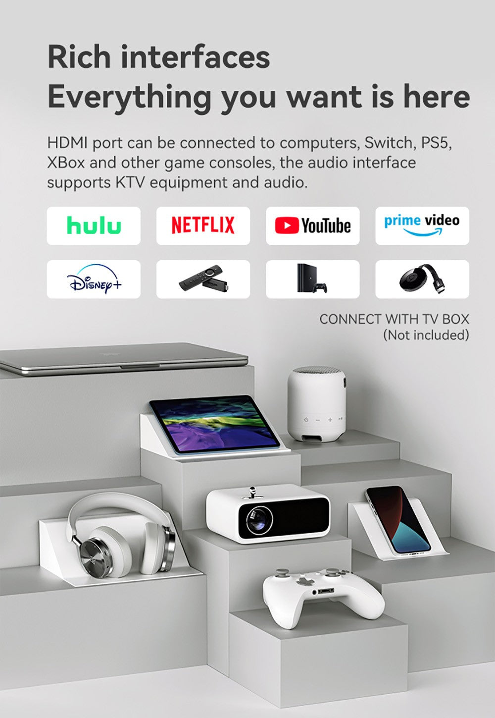 WANBO MINI LCD projektor, multimediální verze, zástrčka EU