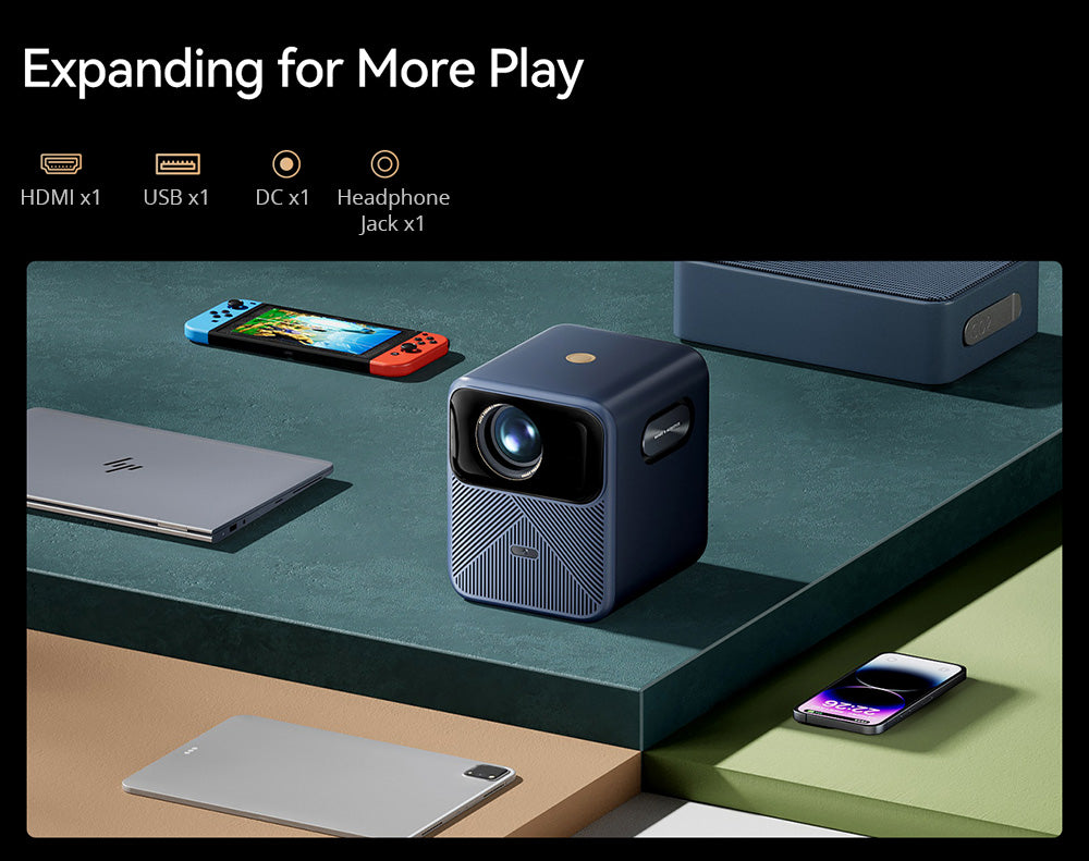 Wanbo Mozart 1 Pro LCD projektor, 900 ANSI, nativní rozlišení 1080P, Android TV 11, automatické ostření, vyhýbání se objektům - zástrčka EU