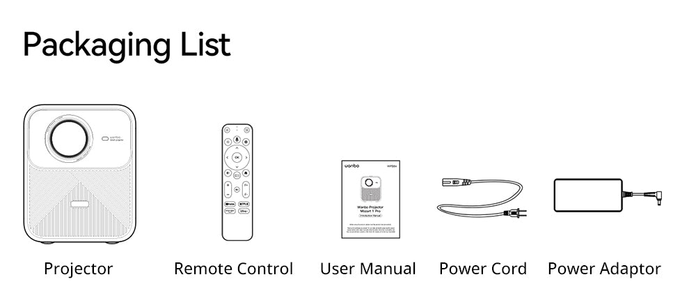 Wanbo Mozart 1 Pro LCD projektor, 900 ANSI, nativní rozlišení 1080P, Android TV 11, automatické ostření, vyhýbání se objektům - zástrčka EU