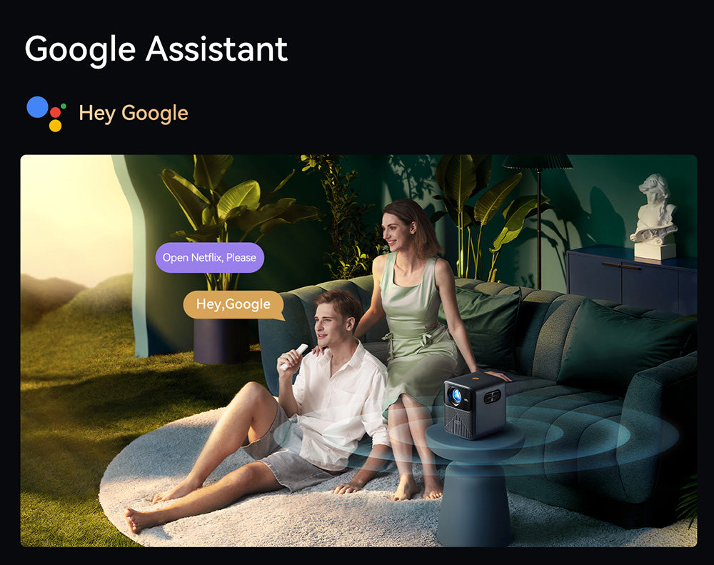 Wanbo Mozart 1 Pro LCD projektor, 900 ANSI, nativní rozlišení 1080P, Android TV 11, automatické ostření, vyhýbání se objektům - zástrčka EU