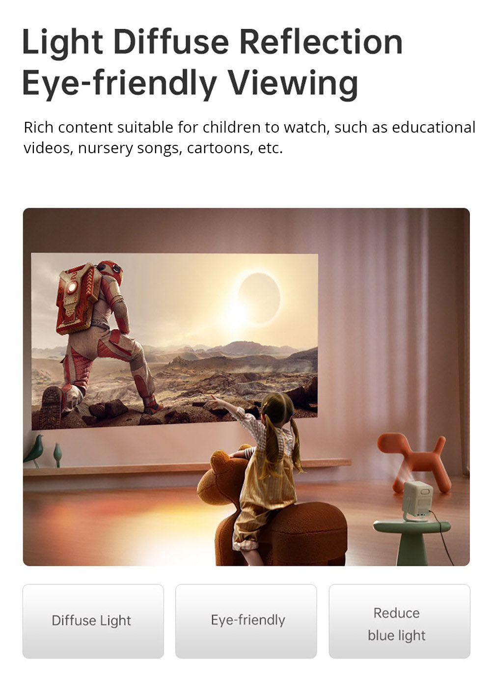 Projektor Wanbo T2 Ultra, Android TV 11, 500 ANSI, nativní rozlišení 1080p, otočný stojan o 120°, automatické ostření a korekce lichoběžníkového zkreslení, dvoupásmová WiFi, 2x5W reproduktor