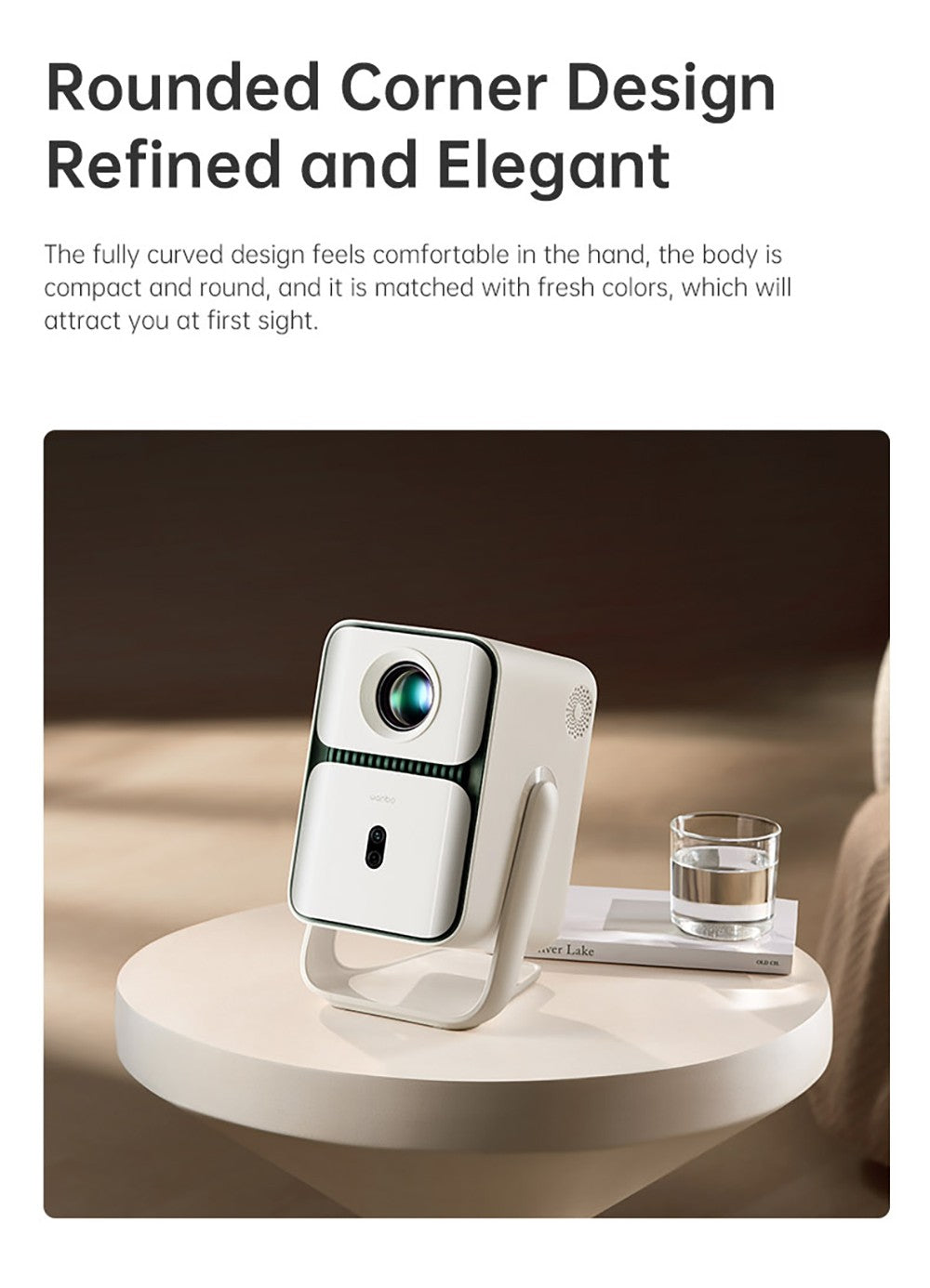 Projektor Wanbo T2 Ultra, Android TV 11, 500 ANSI, nativní rozlišení 1080p, otočný stojan o 120°, automatické ostření a korekce lichoběžníkového zkreslení, dvoupásmová WiFi, 2x5W reproduktor