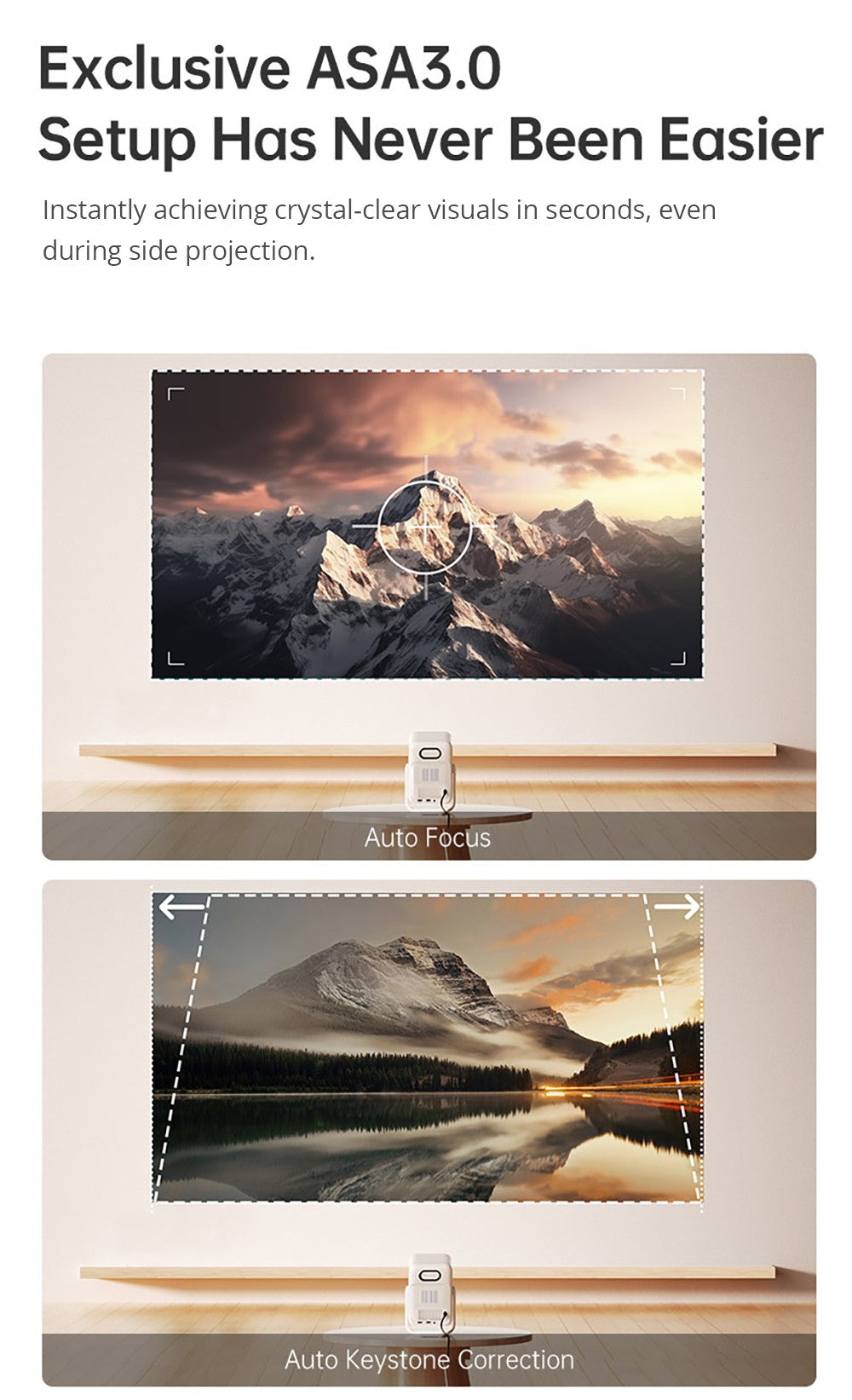 Projektor Wanbo T2 Ultra, Android TV 11, 500 ANSI, nativní rozlišení 1080p, otočný stojan o 120°, automatické ostření a korekce lichoběžníkového zkreslení, dvoupásmová WiFi, 2x5W reproduktor