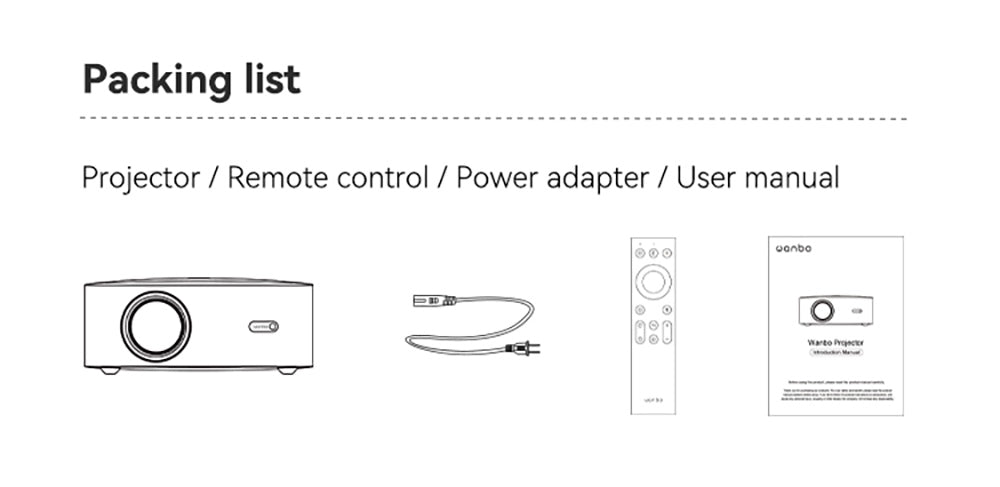 Projektor WANBO X2 Max, 1080P, Android 9.0, dvoupásmové Wi-Fi 6, Bluetooth 5.0, automatické ostření, čtyřsměrná korekce lichoběžníkového zkreslení
