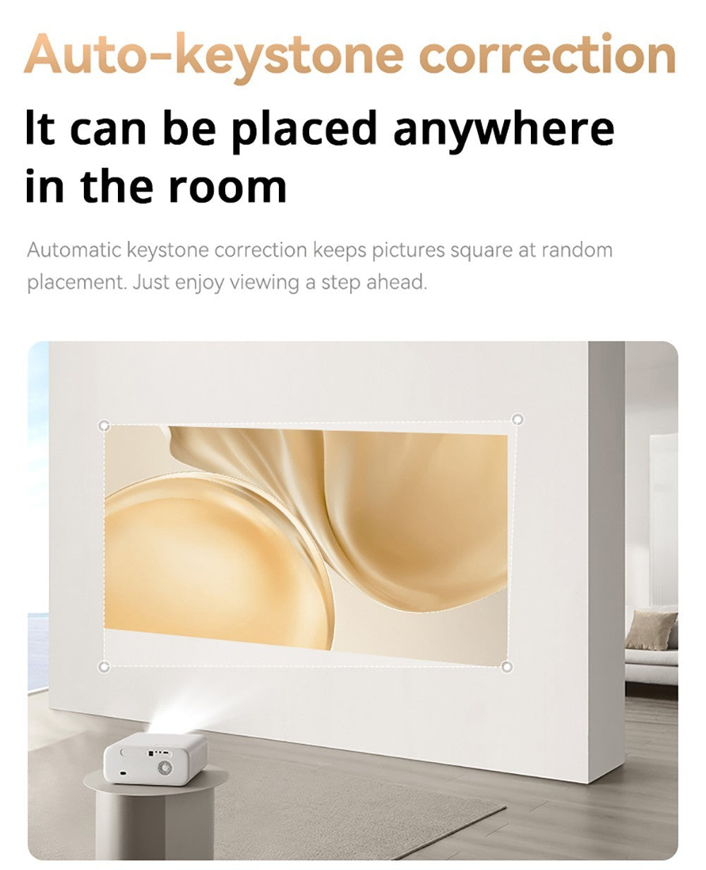 Projektor Wanbo X5, 1100 ANSI lumenů, Nativní rozlišení 1080P, automatická korekce lichoběžníkového zkreslení, dvoupásmové WiFi 6, 1 GB/16 GB, Bluetooth 5.0