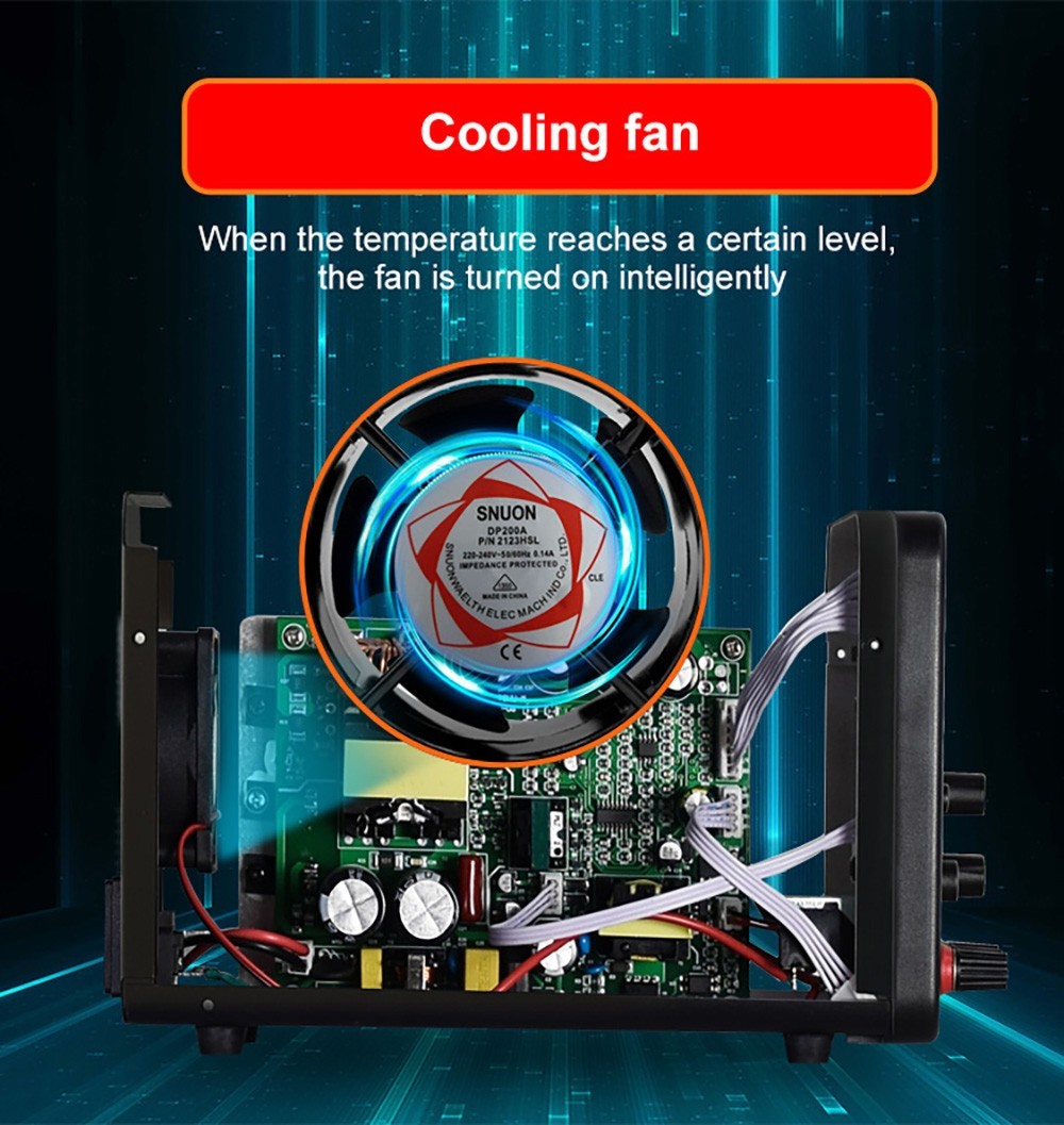 Programovatelný regulovaný stejnosměrný napájecí zdroj WANPTEK APS3010H, 30V 10A, funkce paměti, nastavení enkodéru, rychlé nabíjení přes USB, 4místný displej, nízké zvlnění, chladicí ventilátor - americká zástrčka