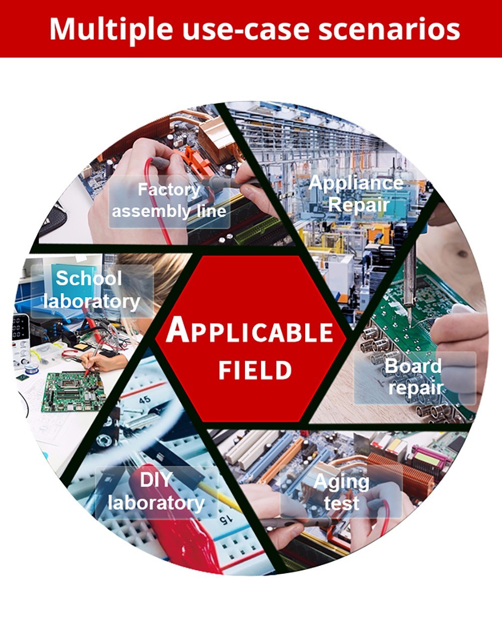 Programovatelný regulovaný stejnosměrný napájecí zdroj Wanptek APS305H, 30V 5A, funkce paměti, nastavení enkodéru, rychlé nabíjení přes USB, 4místný displej, nízké zvlnění, chladicí ventilátor, černý - zástrčka EU