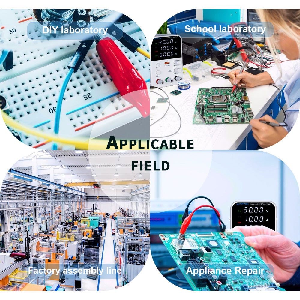 Programovatelný regulovaný stejnosměrný napájecí zdroj WANPTEK WPS3010, 30V 10A, nastavení enkodéru, rychlé nabíjení přes USB, inteligentní regulace teploty, 4místný displej, nízké zvlnění, nízký šum, černý - americká zástrčka