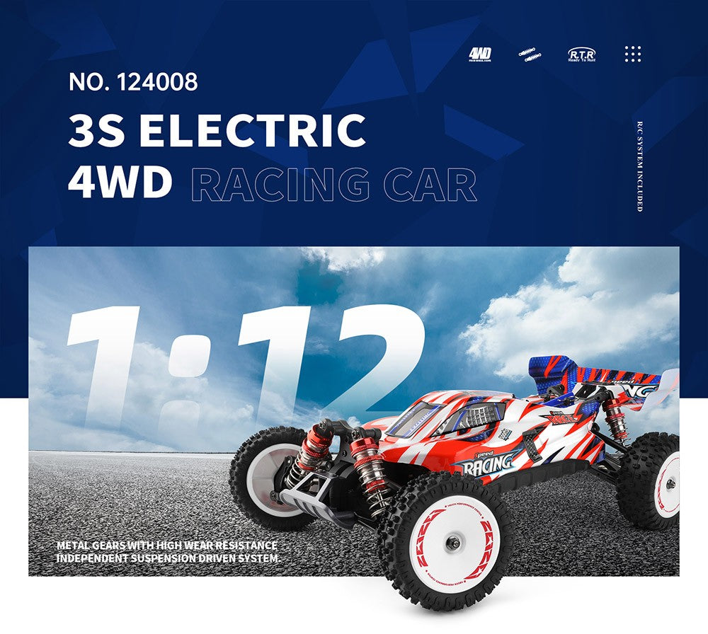 Wltoys 124008 RC závodní auto 60km/h 1300mAh - 2 baterie