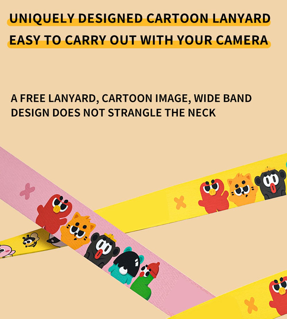 Dětský fotoaparát WOWKIDS K27 s okamžitým tiskem, 48MP přední a zadní duální fotoaparát, rozlišení 1080p, 4 filtry, 32GB TF karta, baterie 1400mAh - růžová