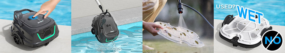 Bezdrátový bazénový robotický vysavač WYBOT A1, dvojitý filtr, doba provozu 120 minut, rychlé nabíjení 2,5 hodiny, pro nadzemní bazény s plochým dnem, černý