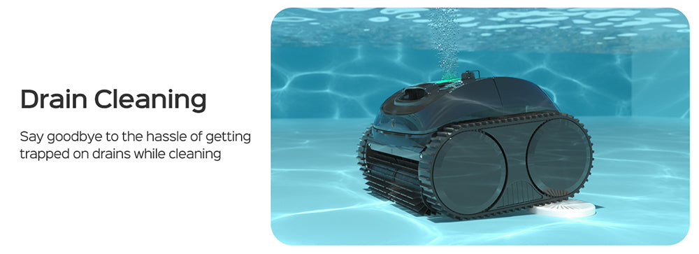 Bezdrátový robotický čistič bazénů WYBOT C1, doba provozu 150 minut, lezení po stěně, inteligentní plánování trasy, ovládání pomocí aplikace, pro bazény do 1615 čtverečních stop