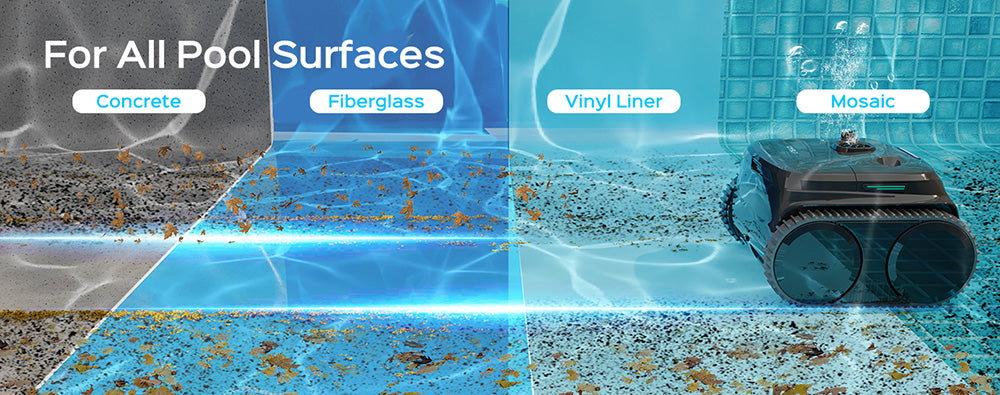 Bezdrátový robotický vysavač WYBOT C2, čištění stěn a vodní hladiny, dvojitá filtrace, pro zapuštěné bazény do 235 m², černozelený